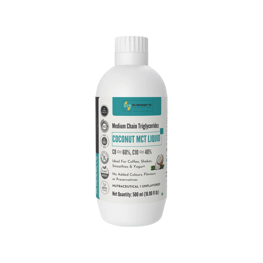Sharrets Coconut MCT Oil 60:40 C8 C10 500 ml bottle – unflavoured MCT liquid