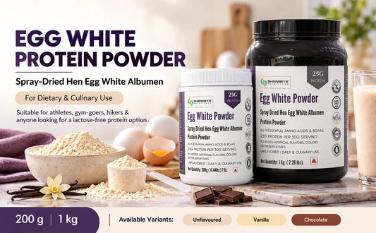 Sharrets Egg White Protein Powder – Spray Dried Hen Egg White Albumen Protein, 25g Protein per 30g Serving, Available in 200g and 1kg Packs