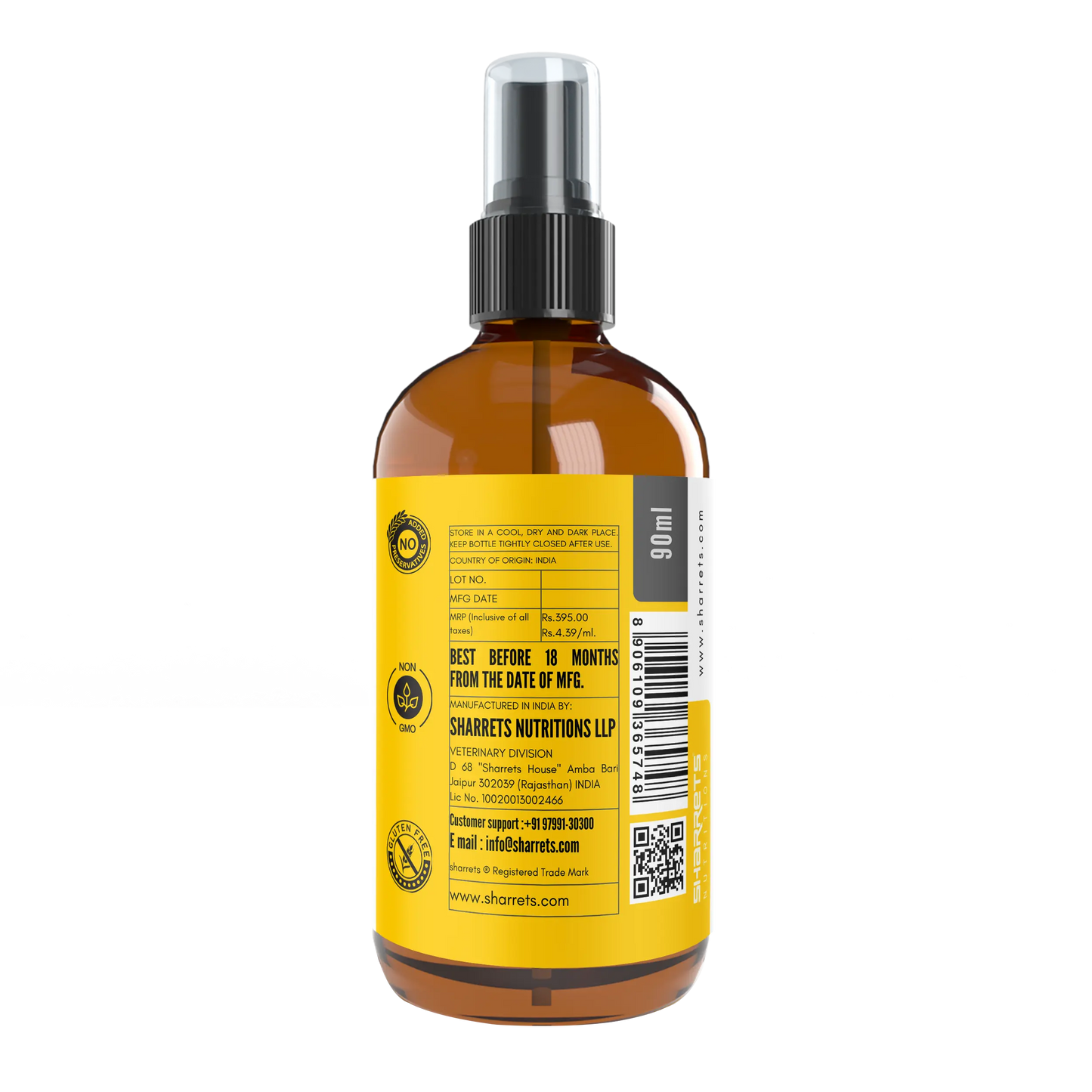 Sharrets Liquid Vitamin D3 Oral Spray for Dogs, Cats, 90ml