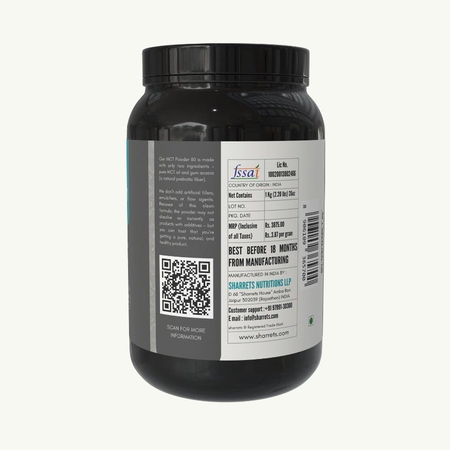 SHARRETS MCT POWDER 80 - 1KG RIGHT IMAGE