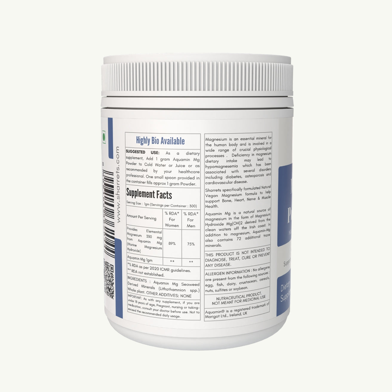 Aquamin Mg - Magnesium Natural Marine Powder - Sharrets