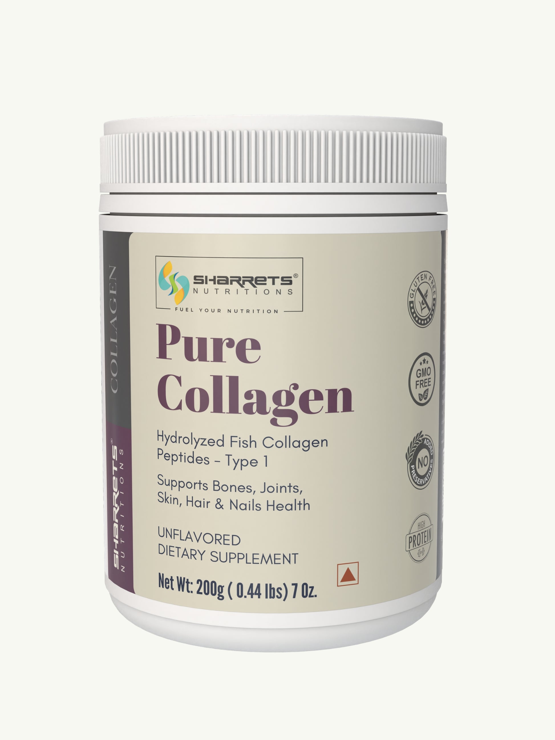 Sharrets Pure Hydrolyzed Fish Collagen Powder Supplement 200g