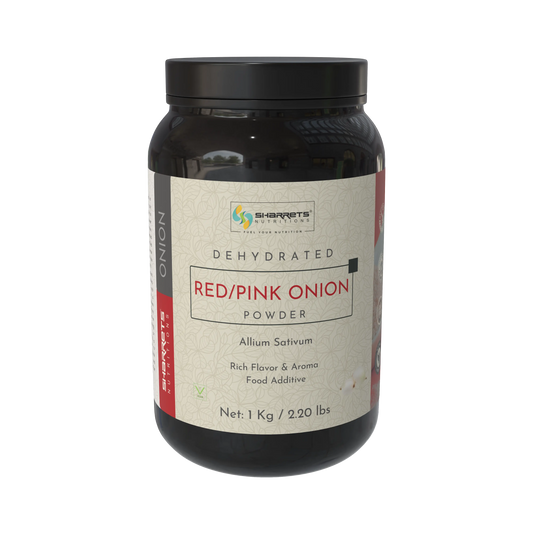 Pure Dehydrated Red Onion Powder 1kg (Allium cepa) by Sharrets Nutritions natural food grade onion powder for soups, sauces, seasoning and spice blends