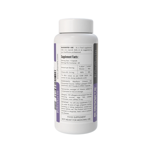 Sharrets Vitamin B2 Supplement bottle with label on a white background