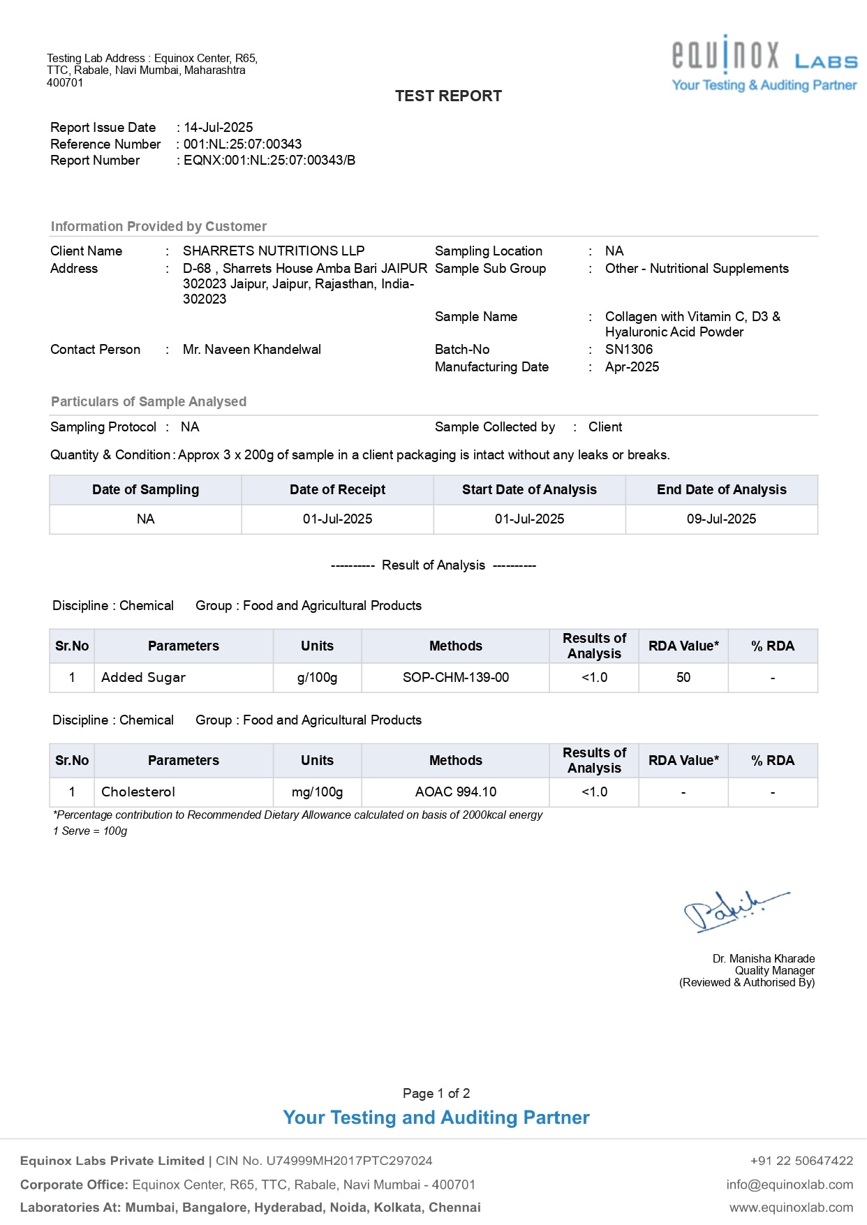 BCH+ Hydrolyzed Bovine Collagen Peptides- Sharrets