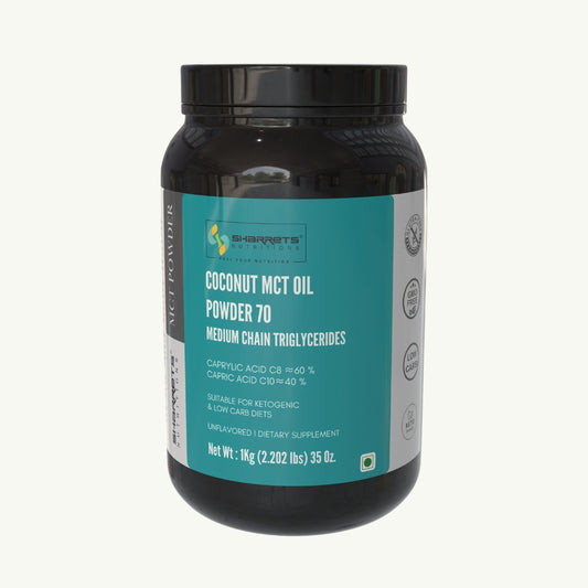 Coconut MCT oil powder 70 percent C8 C10 keto MCT powder 1kg for energy focus and metabolism by Sharrets Nutritions