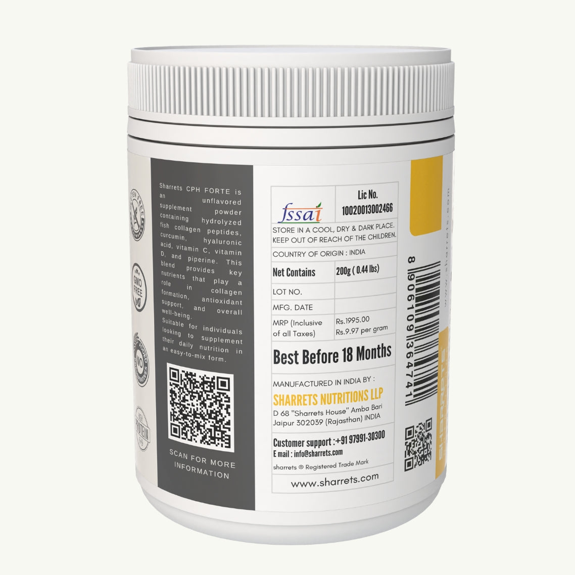 Sharrets CPH Forte- Curcumin Collagen Supplement 