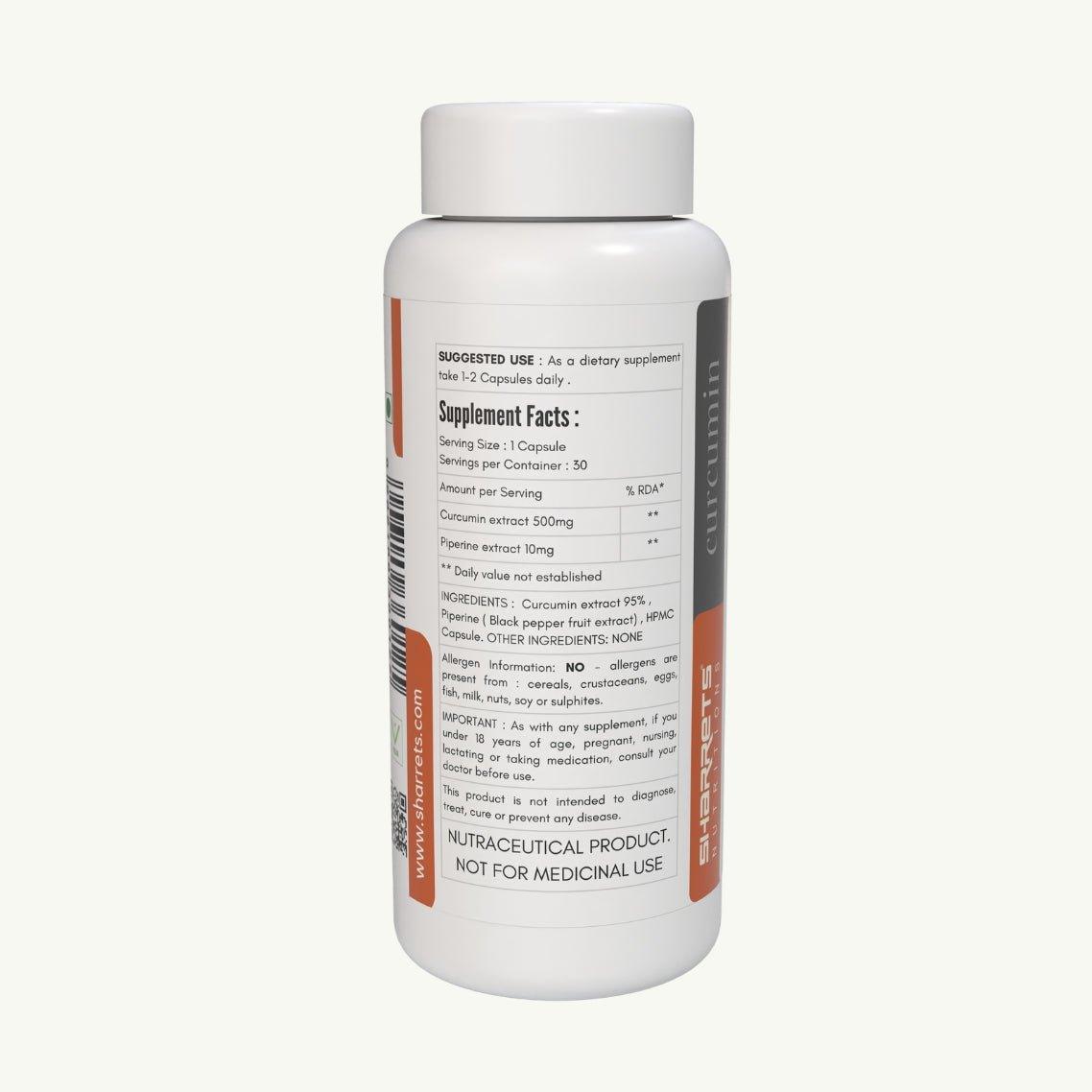 Curcumin piperine capsules - Sharrets Nutritions LLP