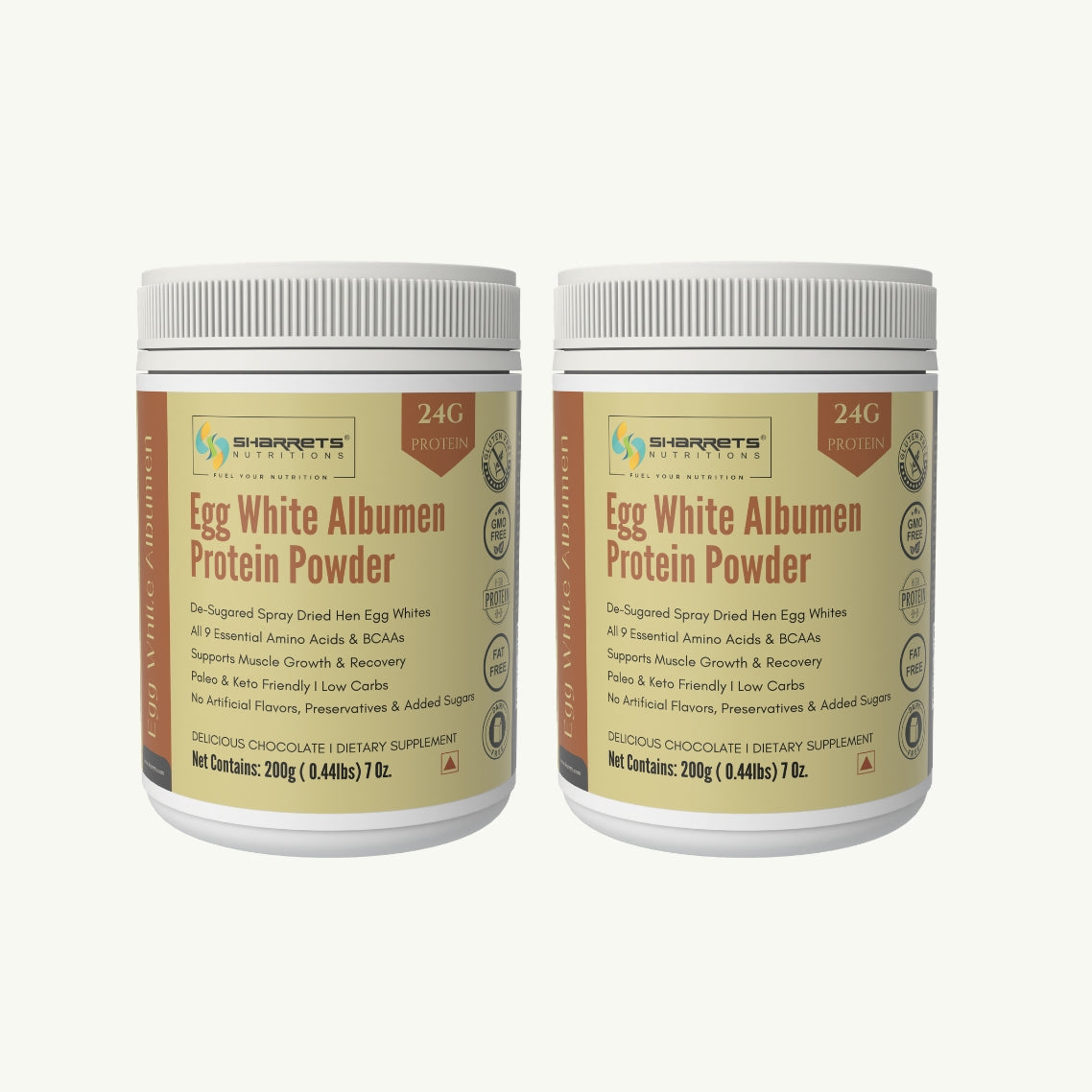 Chocolate egg white albumen protein powder high protein supplement - 200g x 2