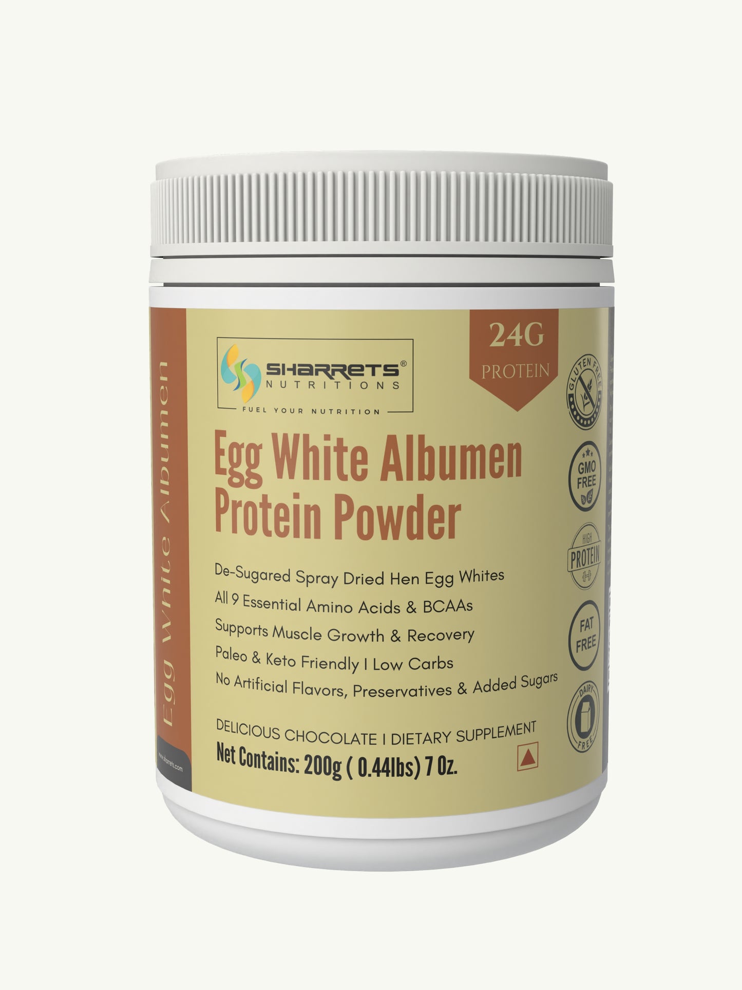 Sharretts Egg White Albumen Protein Powder - chocolate flavored 200g