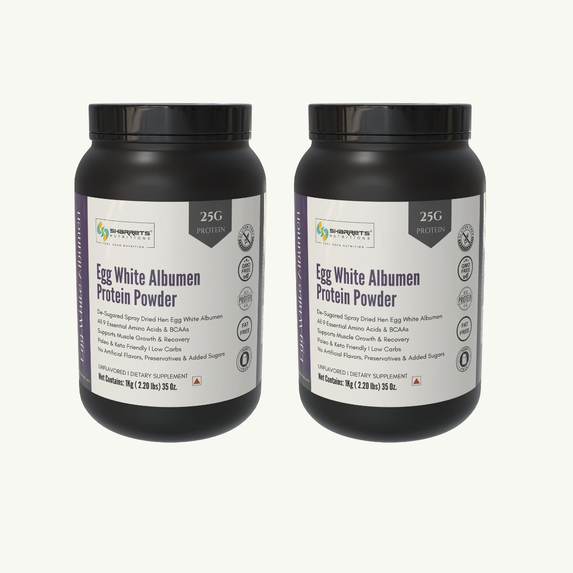 Sharretts Egg White Albumen Protein Powder - unflavored 1kg x 2