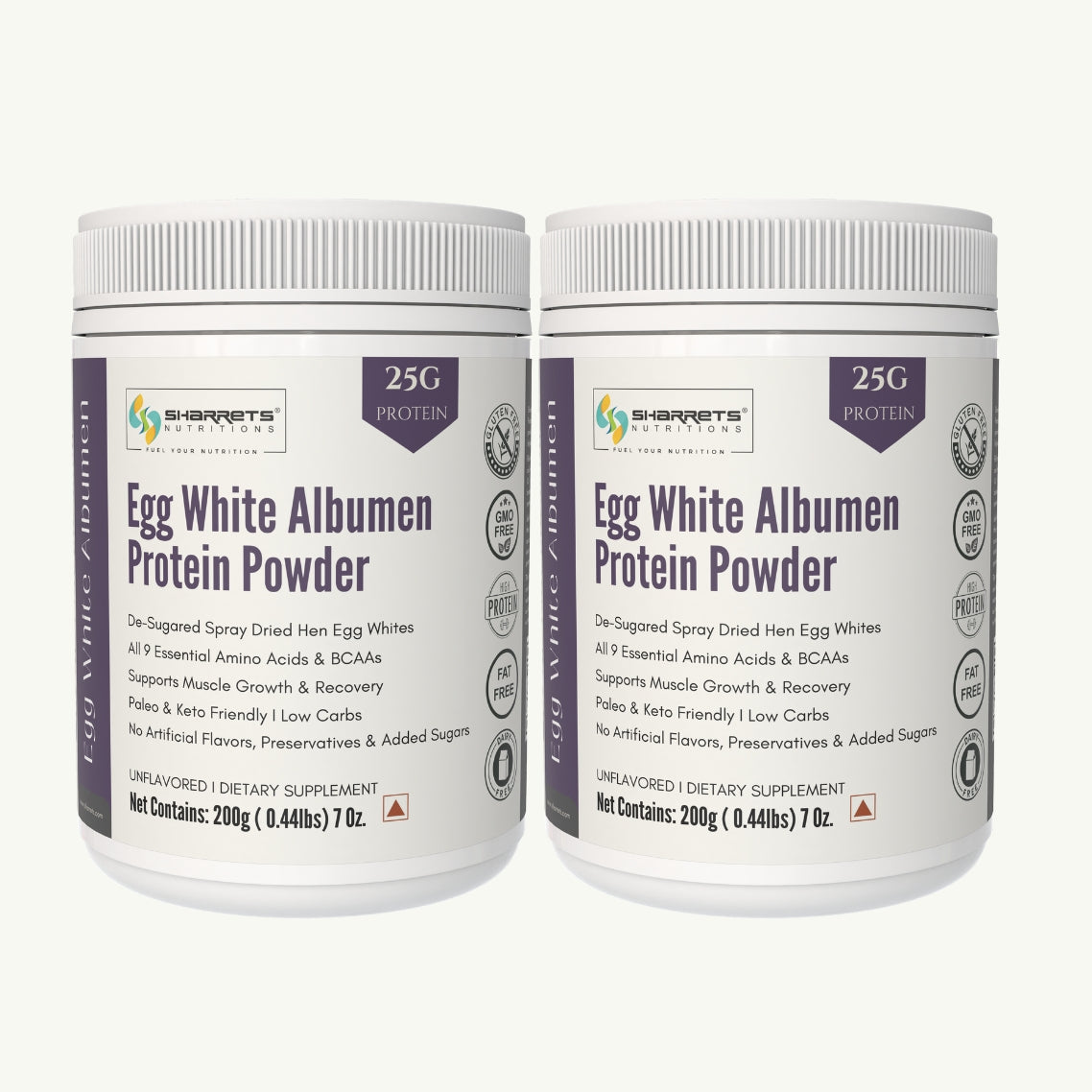 Sharretts Egg White Albumen Protein Powder - unflavored 200g x 2