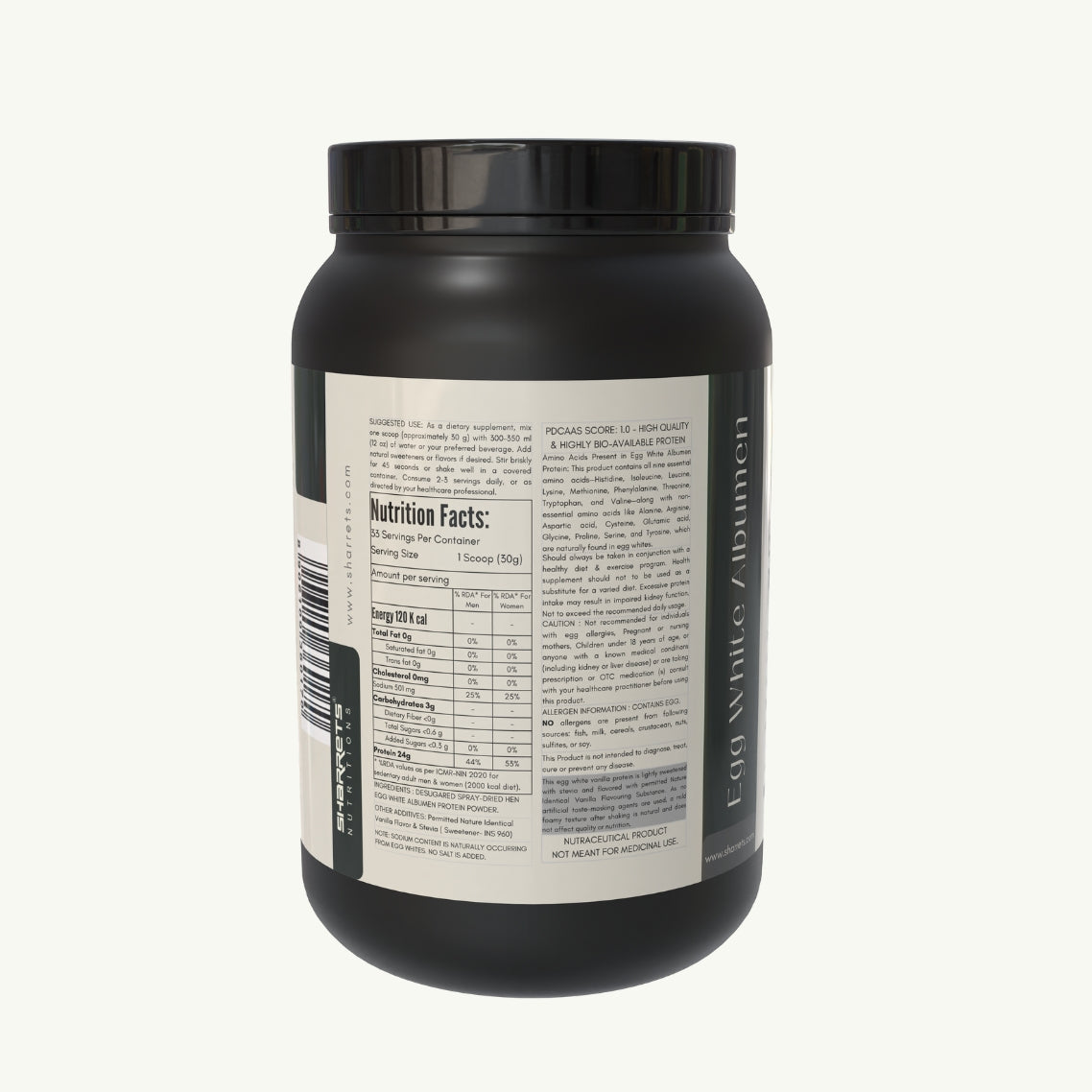 Sharretts Egg White Albumen Protein Powder - vanilla flavored 1kg