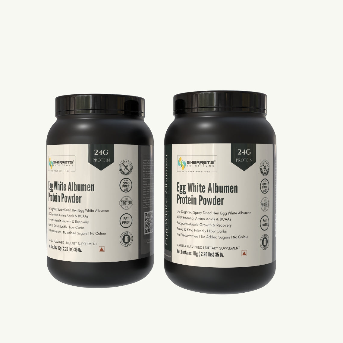 Sharretts Egg White Albumen Protein Powder - cvanilla flavored 1kg x 2