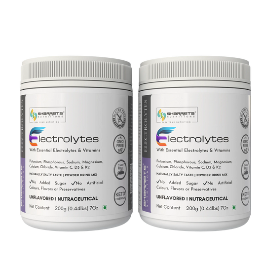 Unflavored Electrolyte powder 200g pack of 2 sugar free hydration drink for daily electrolyte balance