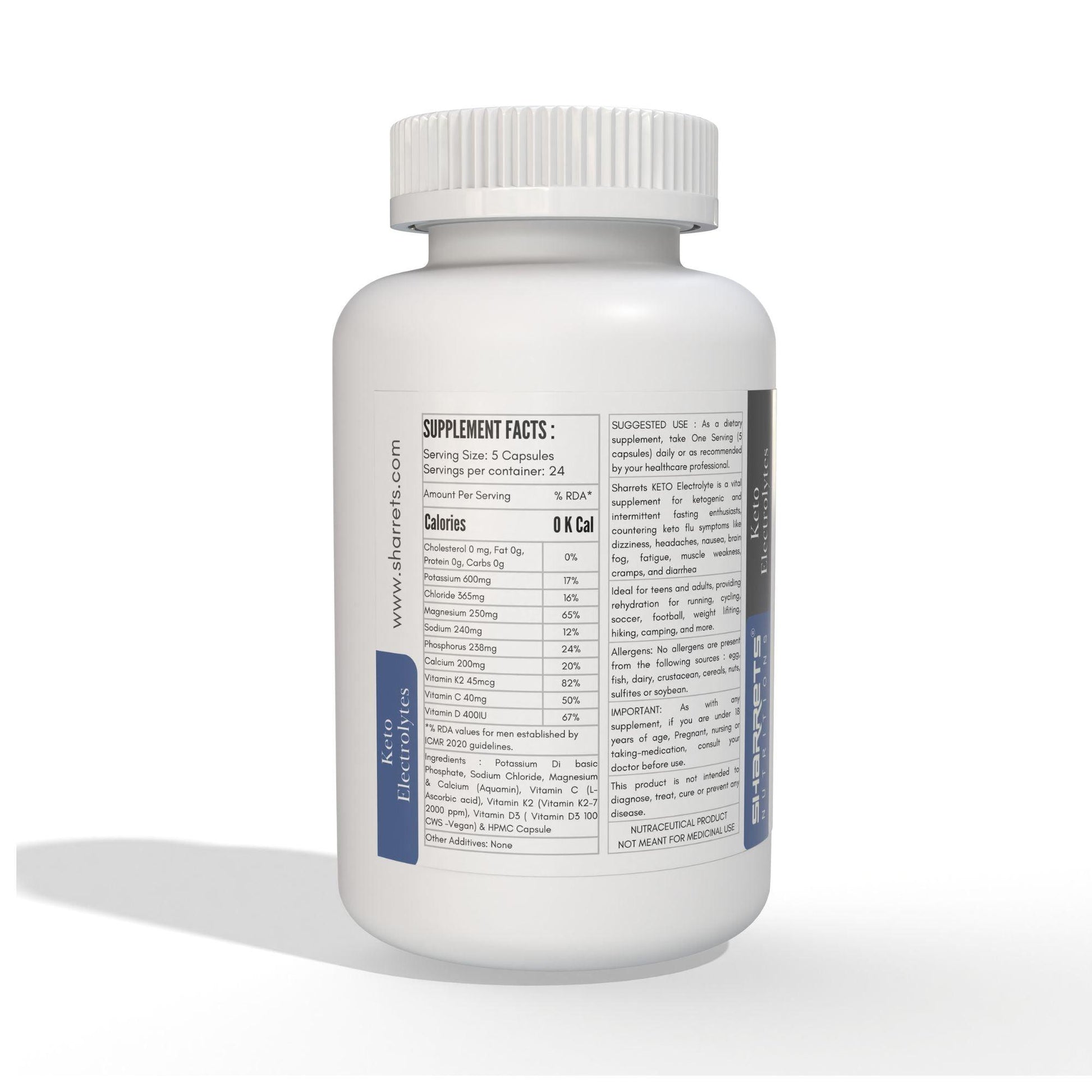 Keto Electrolytes supplement capsules - Sharrets Nutritions LLP