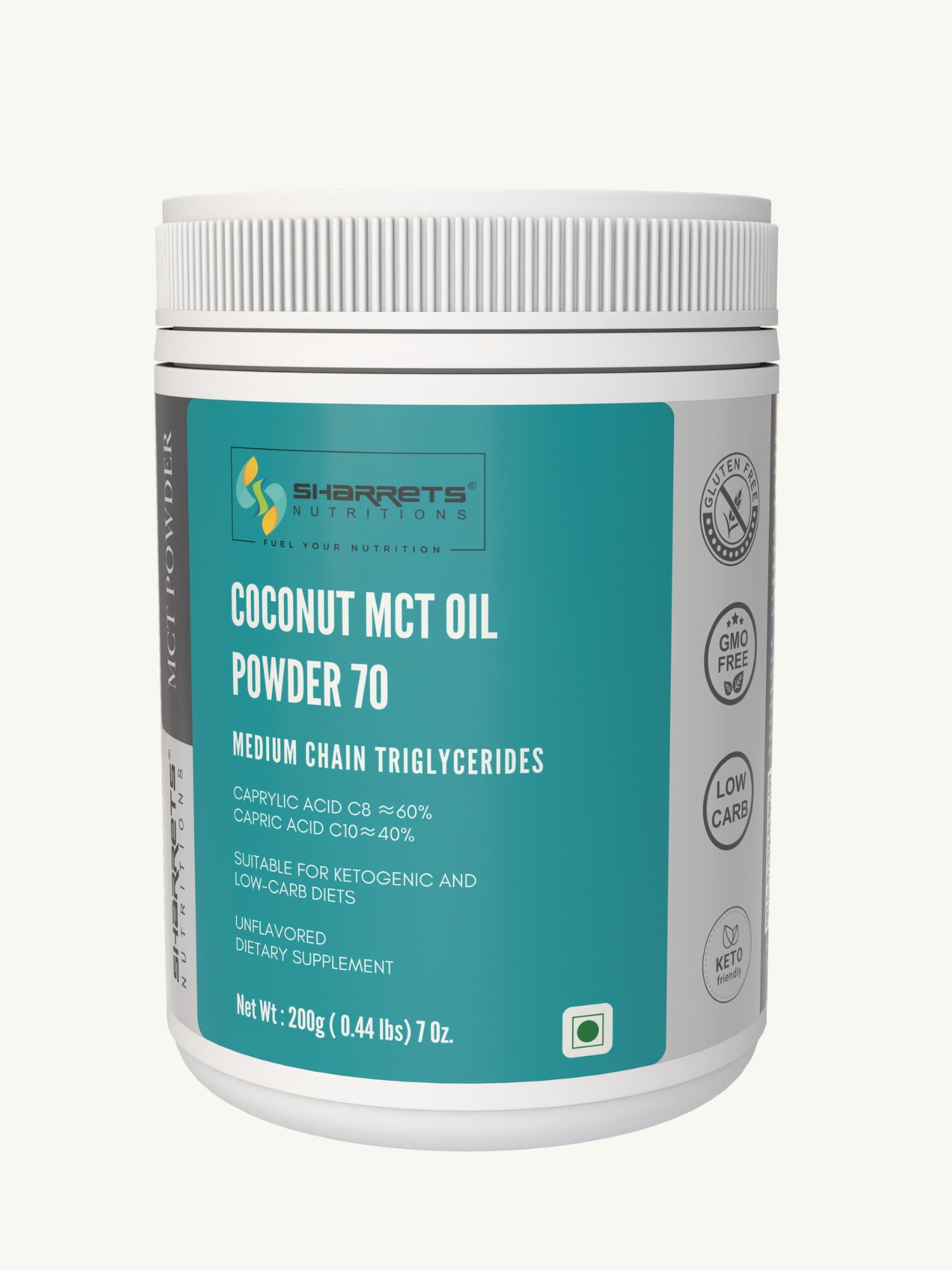 Coconut MCT Oil Powder 70% – Keto, Non-GMO, Vegan | Sharrets
