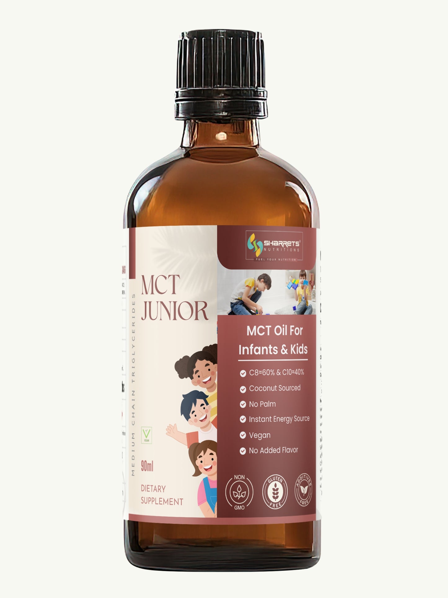 Sharrets MCT Junior – Premium Coconut MCT Oil for Kids and Infants, 90ml
