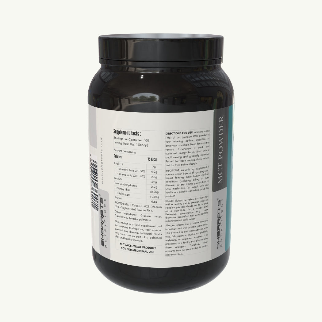 Coconut MCT Oil Powder 70% – Keto, Non-GMO, Vegan | Sharrets