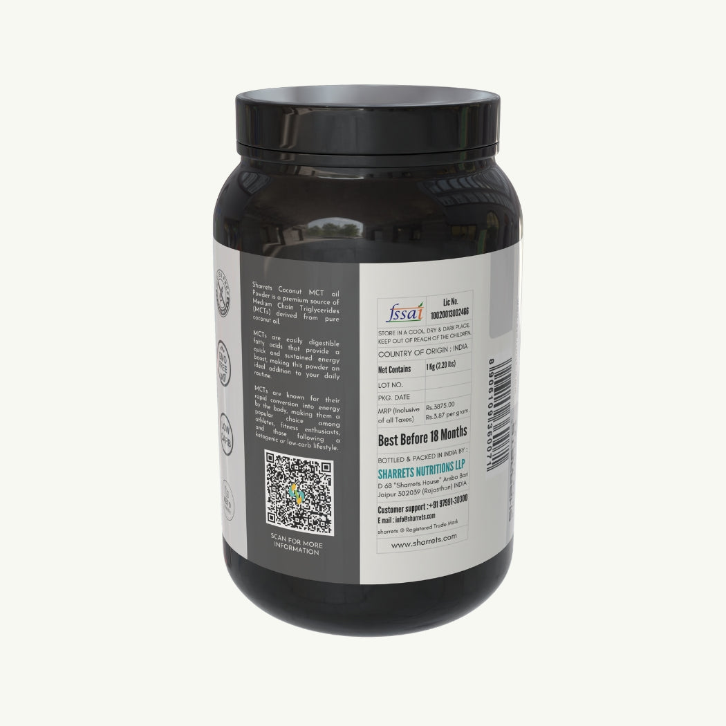 Coconut MCT Oil Powder 70% – Keto, Non-GMO, Vegan | Sharrets