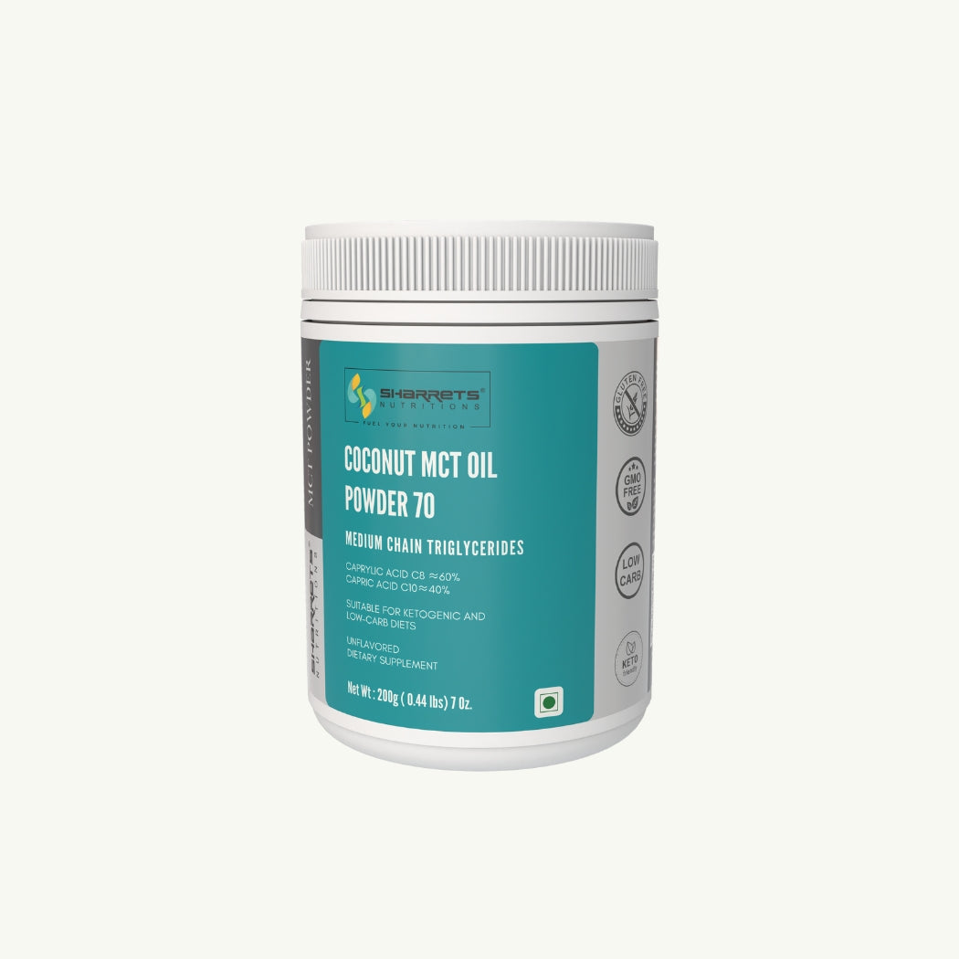 Coconut MCT Oil Powder 70% – Keto, Non-GMO, Vegan | Sharrets