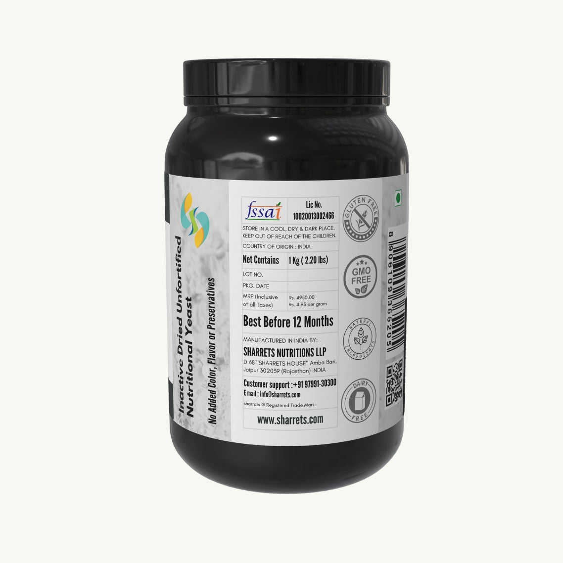 Sharrets Unfortified Nutritional Yeast Vegan Powder - Nooch For Vegans
