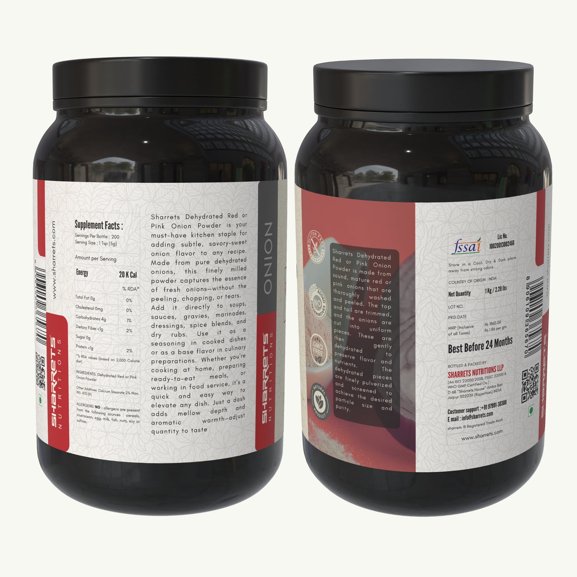 red nion powder left and right images- sharrets nutritions