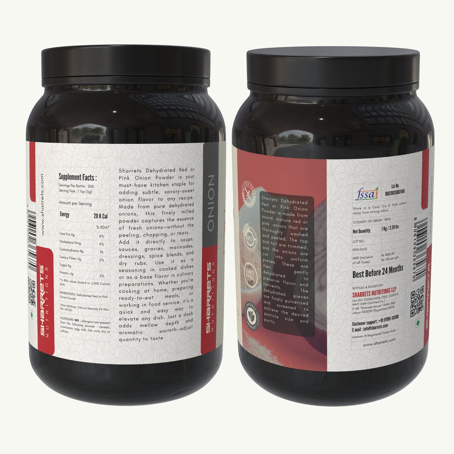 red nion powder left and right images- sharrets nutritions