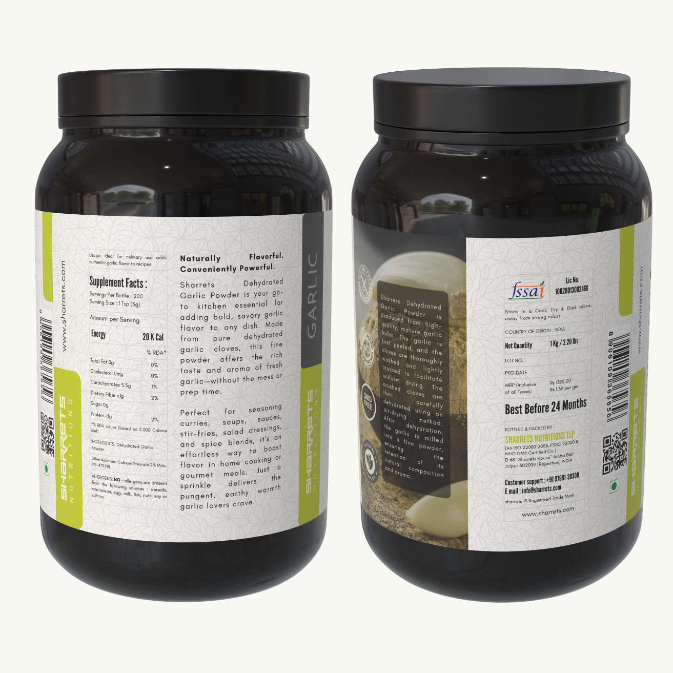 Dehydrated Garlic Powder 1kg x 2- Sharrets Nutritions