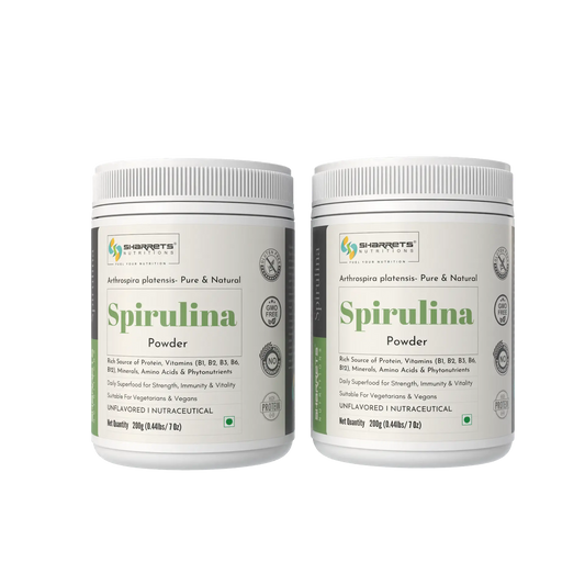 Spirulina powder supplement combo pack 200g x 2 high protein superfood rich in vitamins antioxidants and plant protein by Sharrets