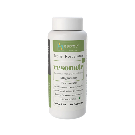Trans resveratrol 500 mg capsules 98 percent pure Swiss origin supplement