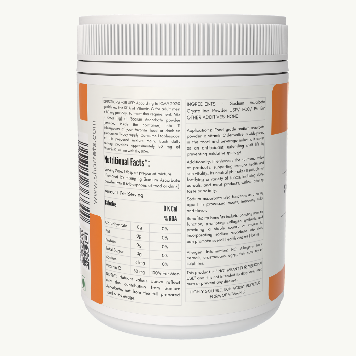 Sodium Ascorbate Vitamin C Powder I Sharrets Nutritions