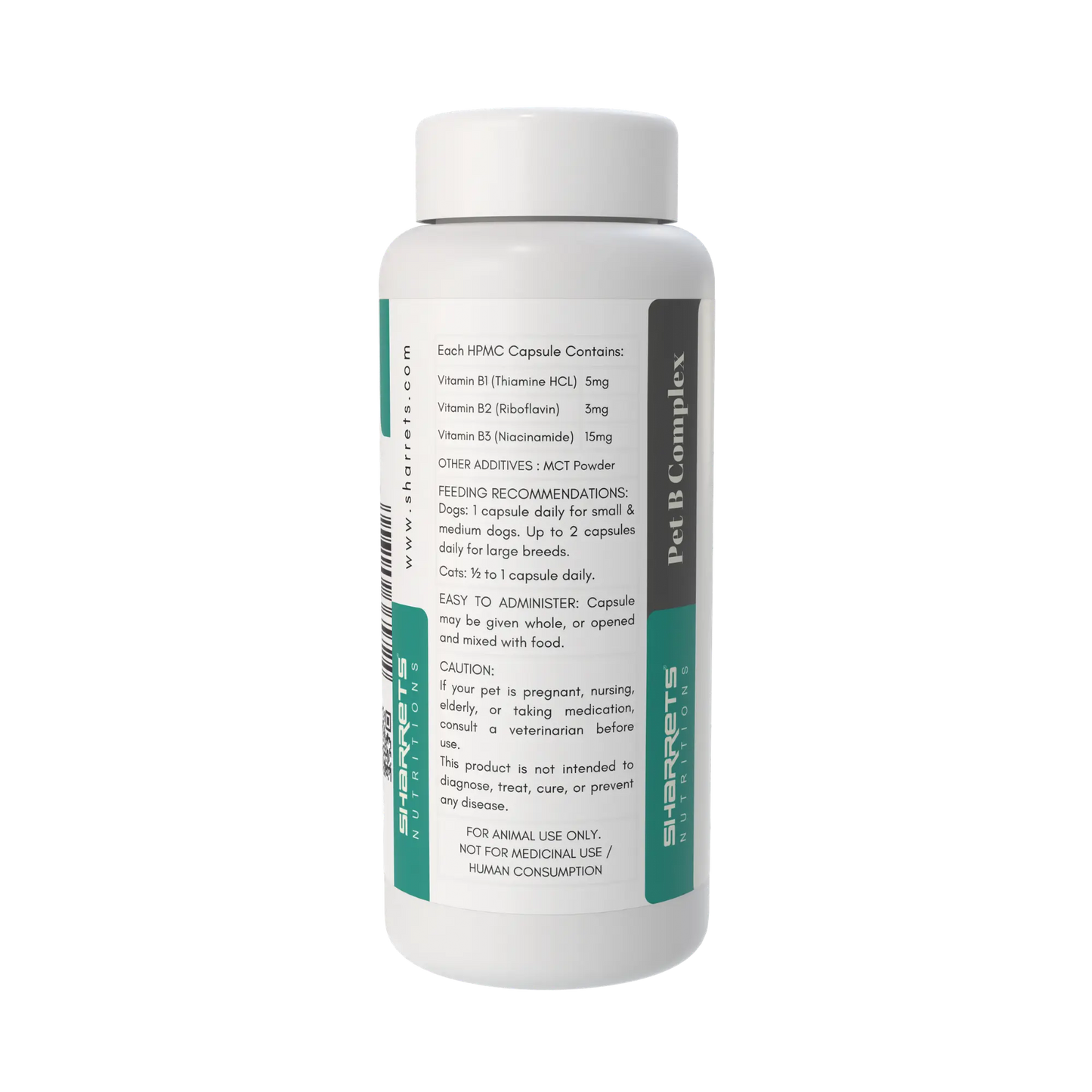 Vitamin B complex capsules for dogs and cats 60 capsules pet vitamin supplement supporting energy metabolism and nerve health