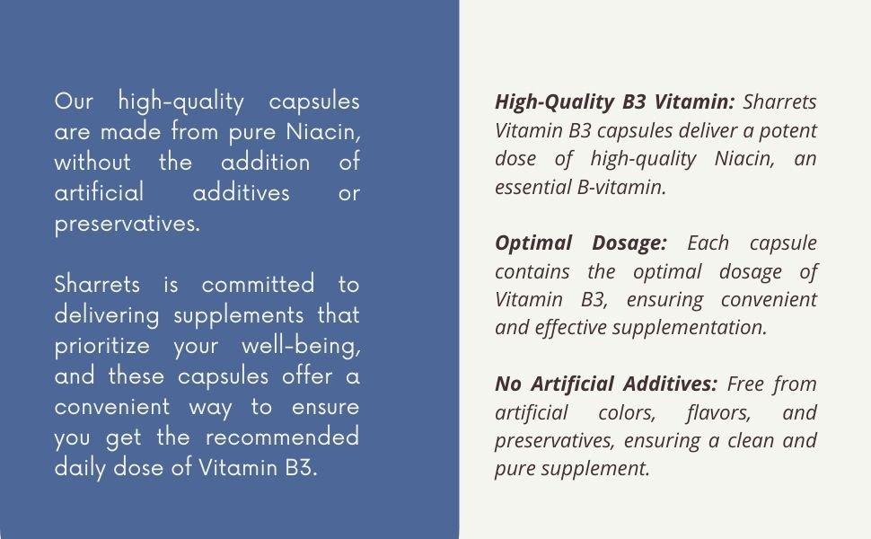 Vitamin B3 Niacin Supplement - Sharrets Nutritions LLP