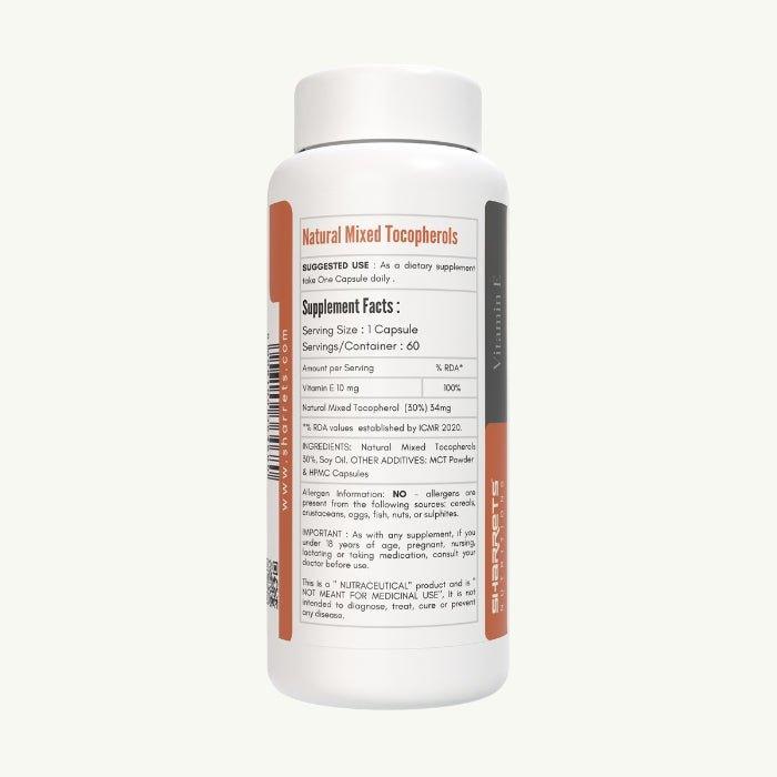 Natural Vitamin E Capsules - Sharrets Nutritions LLP