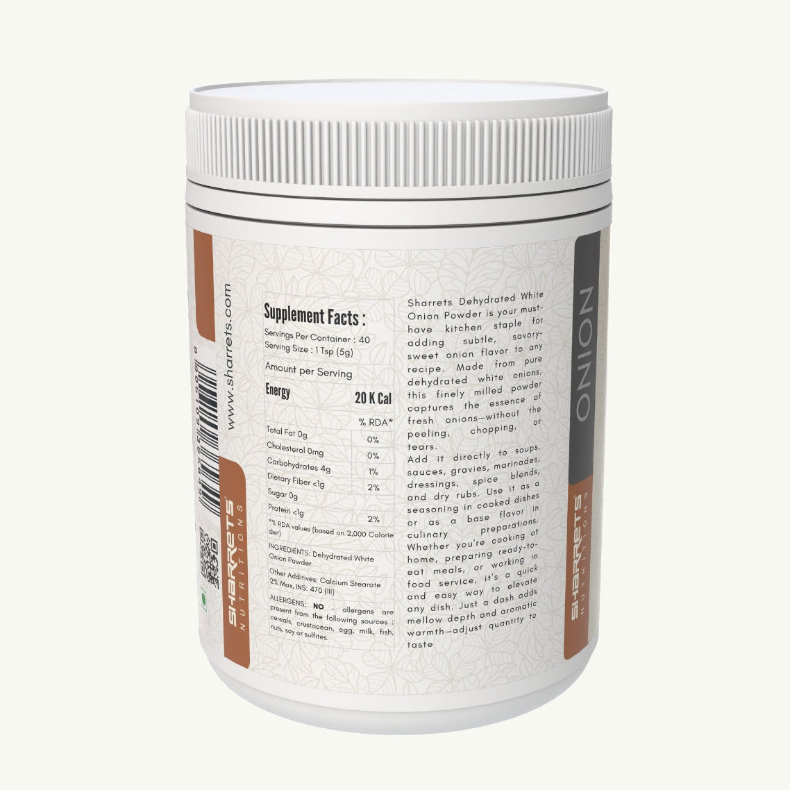 Sharrets Dehydrated White Onion Powder 200g
