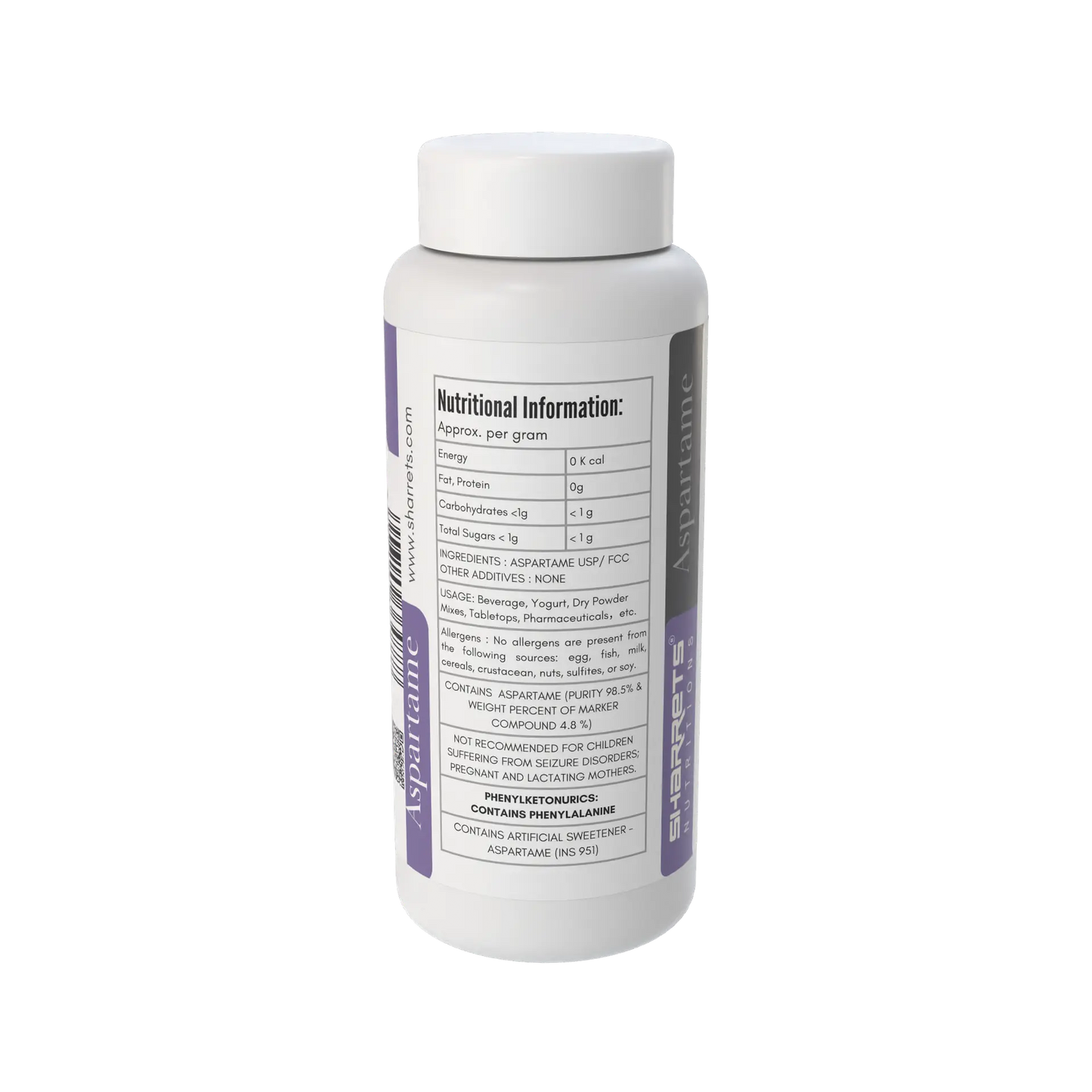 Aspartame sugar substitute table top sweetener