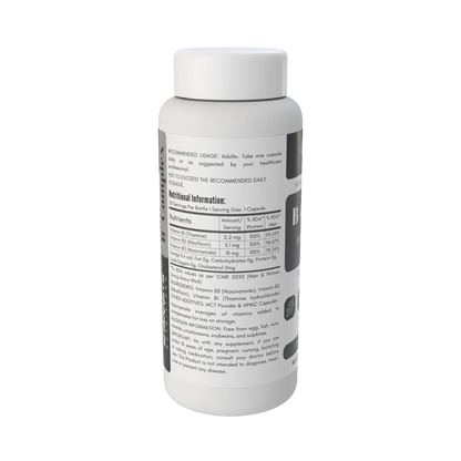 Sharrets B-Complex Vitamin B1 B2 B3 Capsules for Energy & Nerve Support