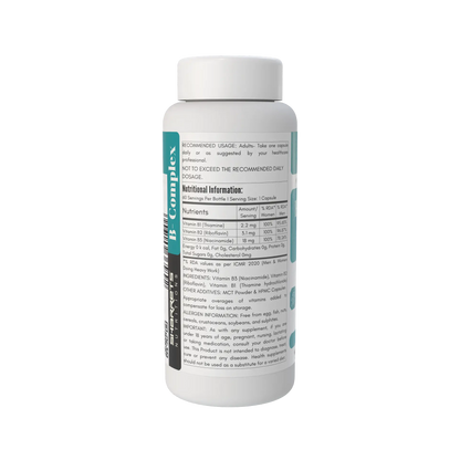 Sharrets B-Complex Vitamin B1 B2 B3 Capsules for Energy & Nerve Support