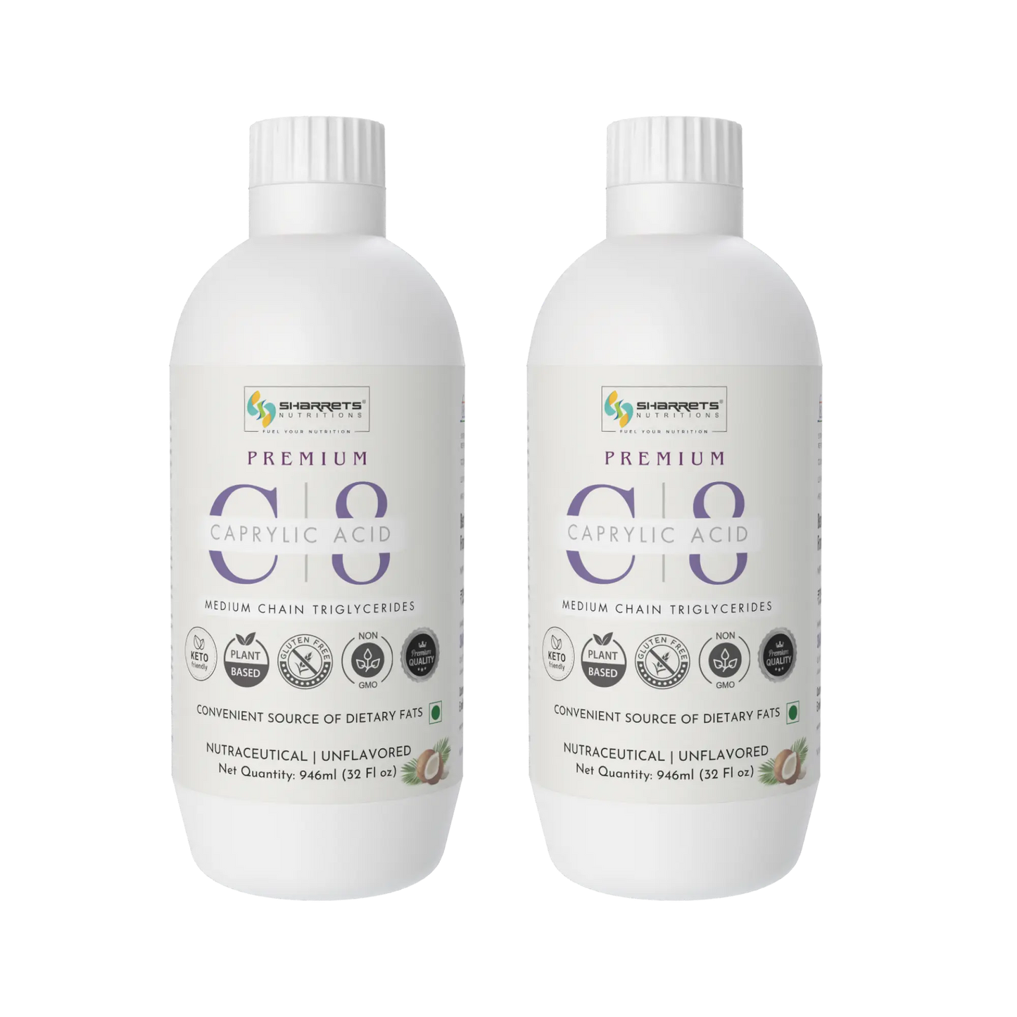 Premium C8 MCT Oil (95% C8, 5% C10) from Coconut Oil | Sharrets
