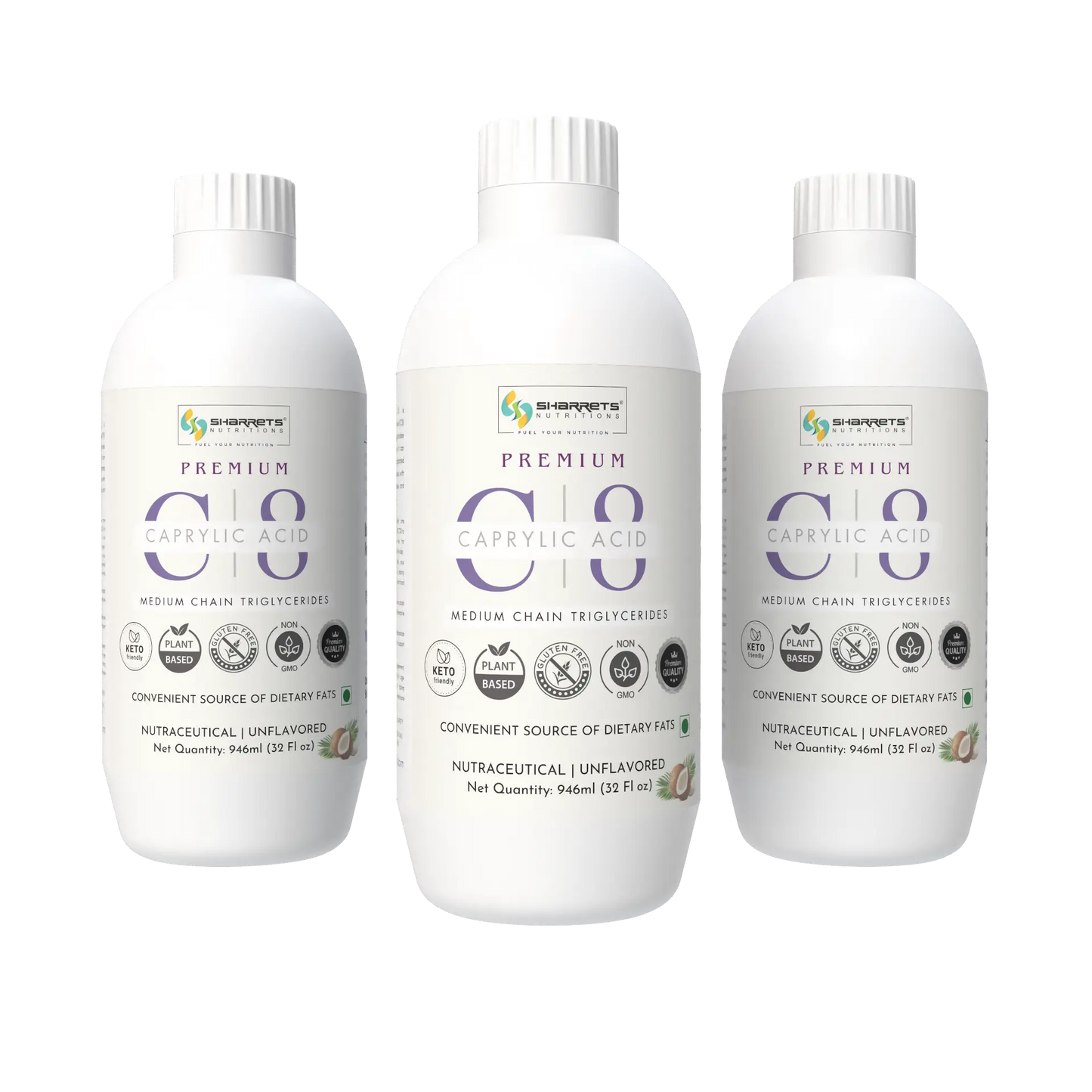 Premium C8 MCT Oil (95% C8, 5% C10) from Coconut Oil | Sharrets