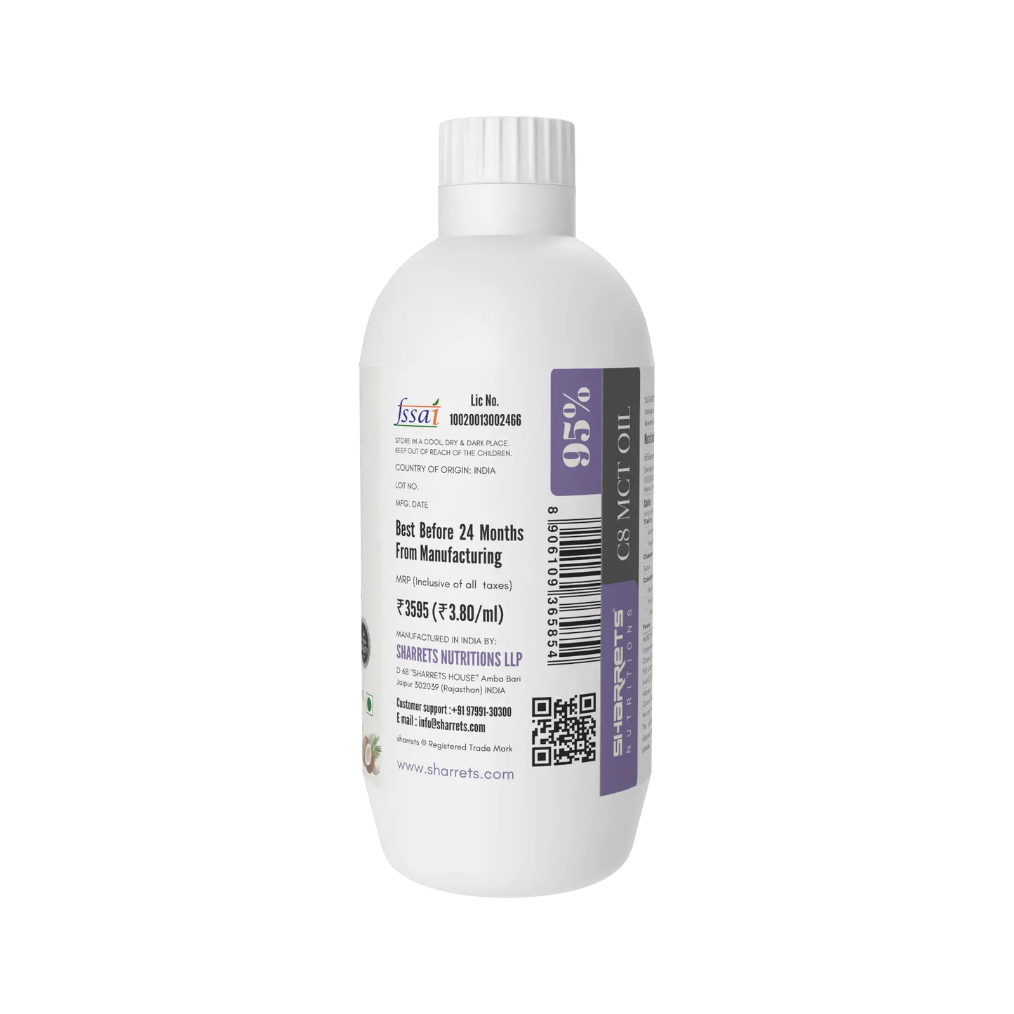 Premium C8 MCT Oil (95% C8, 5% C10) from Coconut Oil | Sharrets