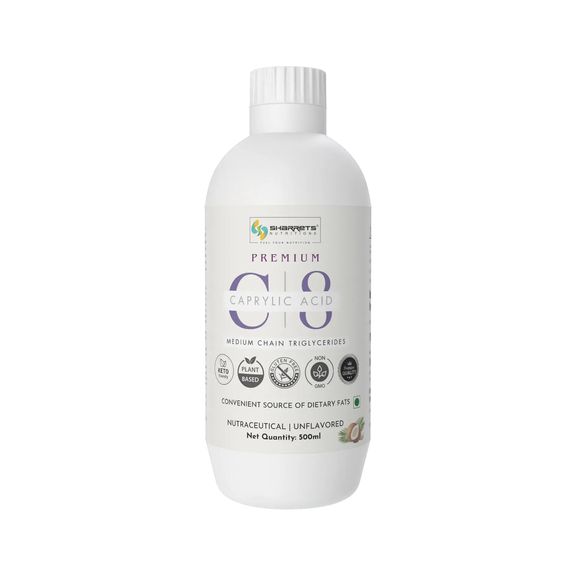 Premium C8 MCT Oil (95% C8, 5% C10) from Coconut Oil | Sharrets