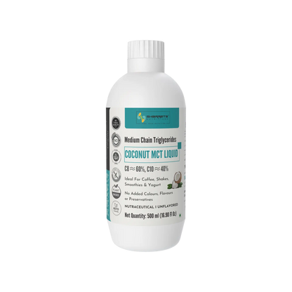 Sharrets Coconut MCT Oil 60:40 C8 C10 500 ml bottle – unflavoured MCT liquid