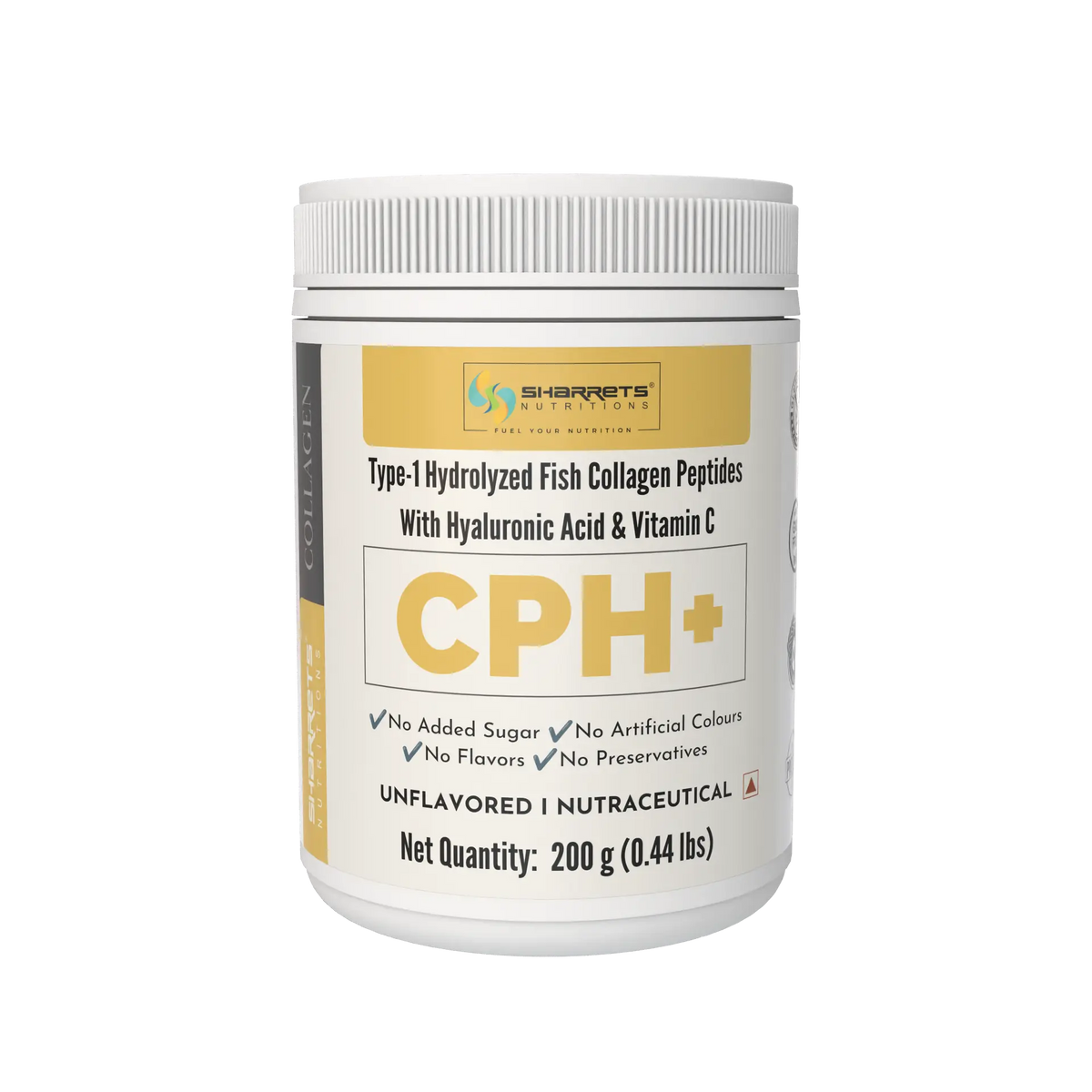 Sharrets CPH+ Marine Collagen Powder (Type 1) with Vitamin C & Hyaluronic Acid- Unflavored 200g