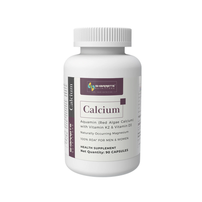 Sharrets Calcium Capsules with Aquamin Red Algae Calcium, Vitamin K2 and Vitamin D3 – 90 Capsules