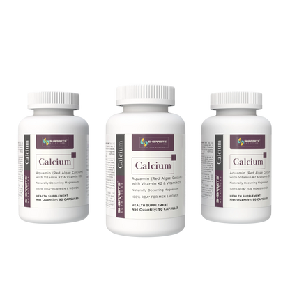 Sharrets Calcium Capsules 90 Count – Pack of 3 with Aquamin Red Algae Calcium, Vitamin K2 and Vitamin D3