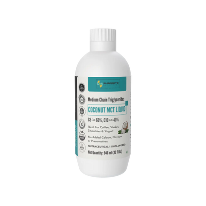 Sharrets Coconut MCT Oil 60:40 C8 C10 946ml bottle – unflavoured MCT liquid