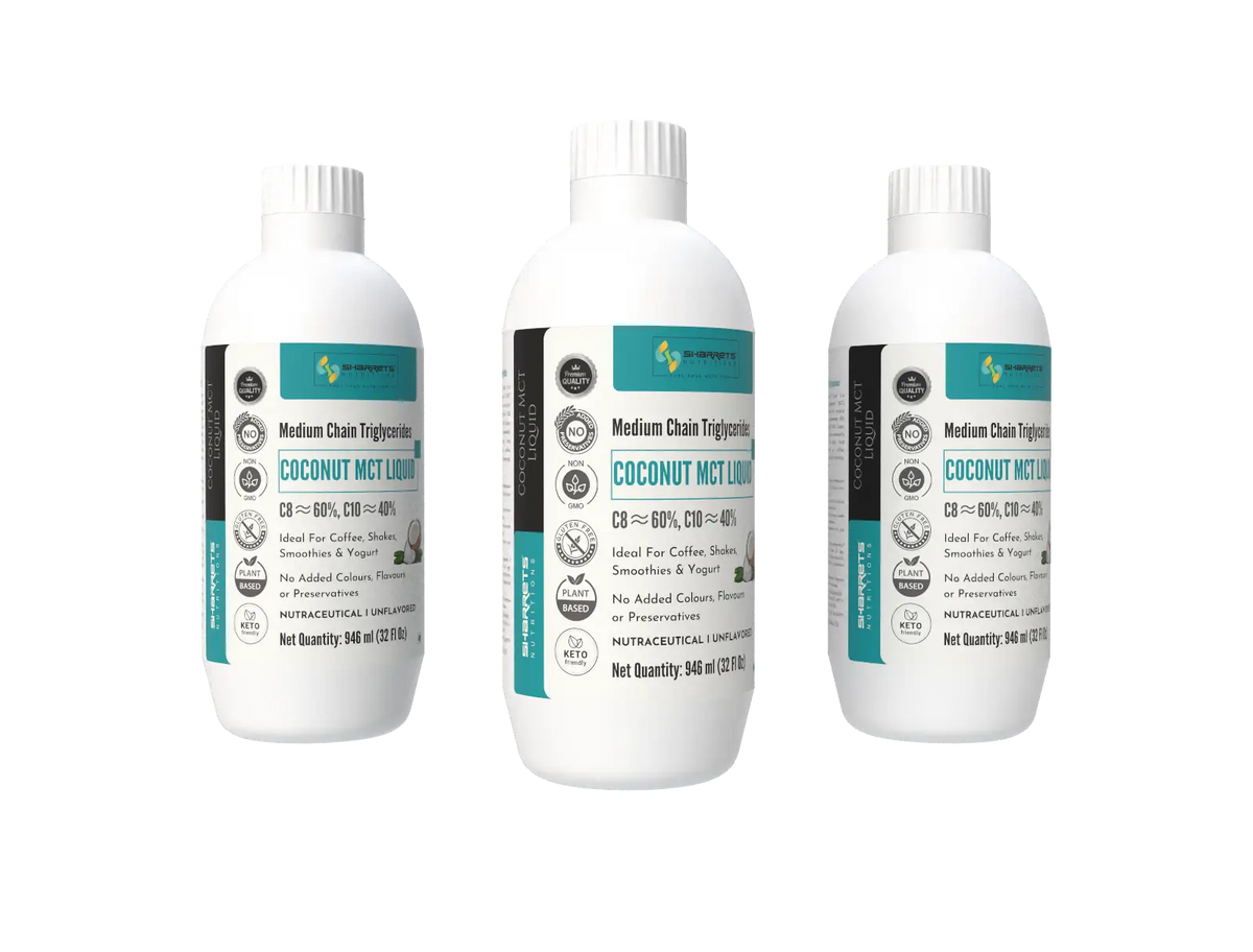 Sharrets Coconut MCT Oil 60:40 C8 C10 – 3 x 946 ml bottles product image