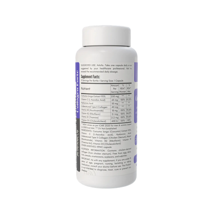 Sharrets Nutritions Collagen Forte Supplement with Undenatured Type II Collagen, Curcumin, Hyaluronic Acid, Vitamin C, D3, B1, B2 & B3 